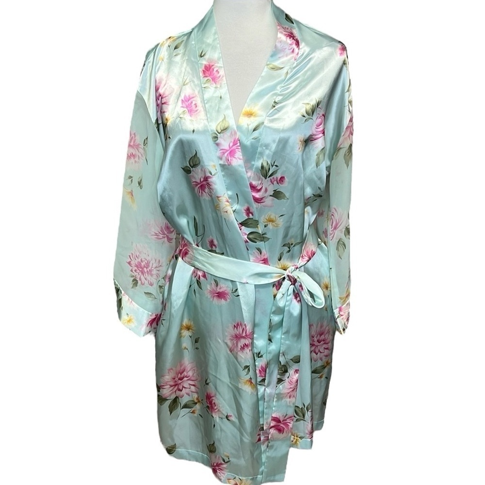 Oscar De La Renta Pink Label Floral Silky Robe